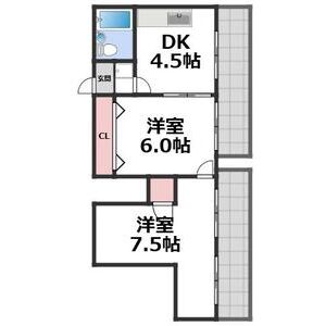 2DK 間取り図
