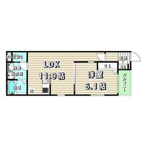 1LDK 間取り図