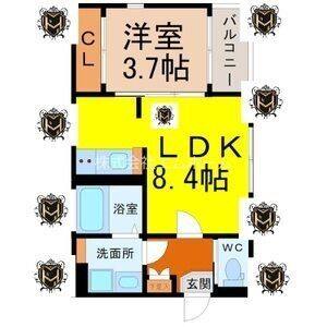 1LDK 間取り図