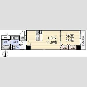 1LDK 間取り図