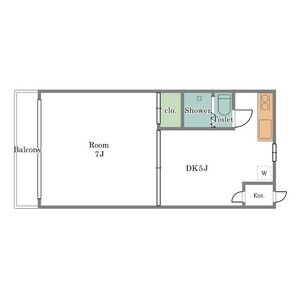 1DK 間取り図