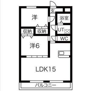 2LDK 間取り図