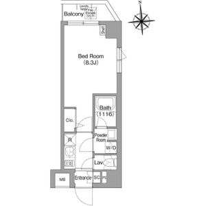 1K 間取り図