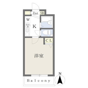 1K 間取り図