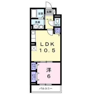 1LDK 間取り図