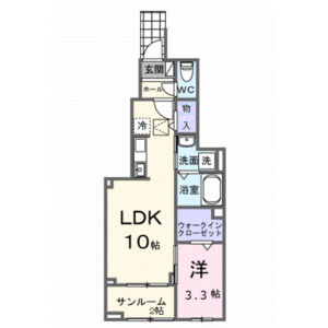 1LDK 間取り図