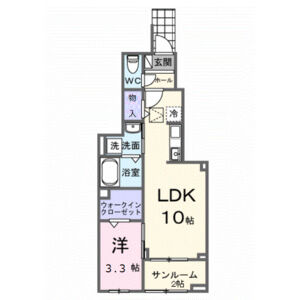 1LDK 間取り図