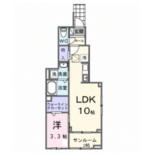 1LDK 間取り図