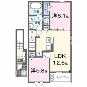 2LDK 間取り図