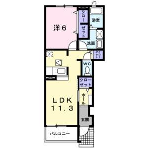 1LDK 間取り図