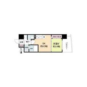1DK 間取り図