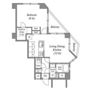 1LDK 間取り図