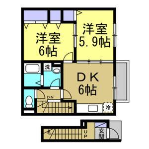2DK 間取り図