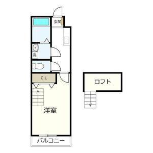 1K 間取り図