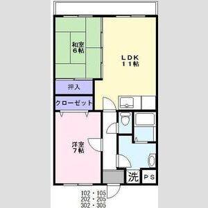 2LDK 間取り図