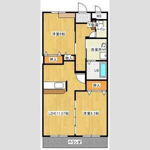 2LDK 間取り図