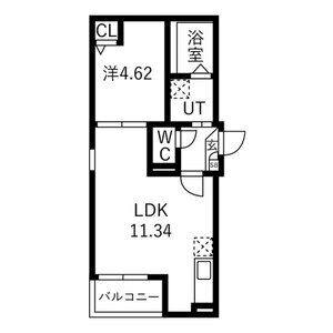 1LDK 間取り図