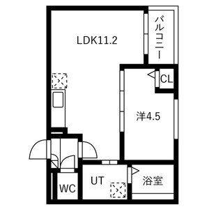1LDK 間取り図