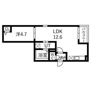 1LDK 間取り図