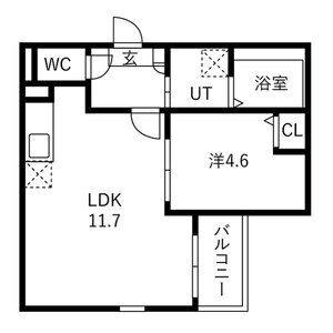 1LDK 間取り図
