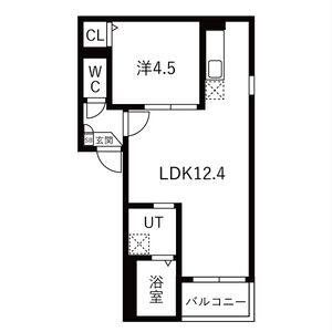 1LDK 間取り図