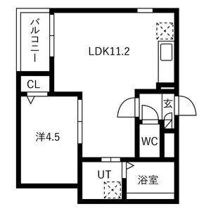 1LDK 間取り図