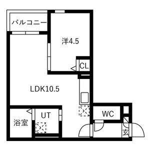 1LDK 間取り図