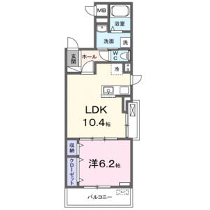 1LDK 間取り図