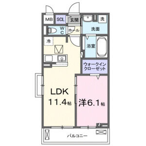 1LDK 間取り図