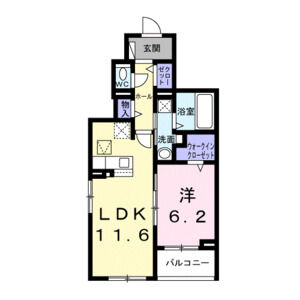 1LDK 間取り図