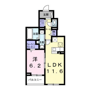 1LDK 間取り図