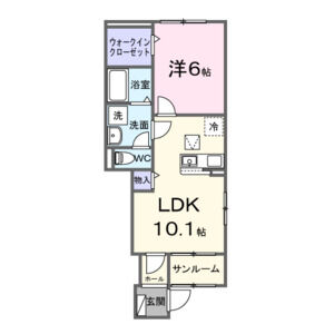 1LDK 間取り図
