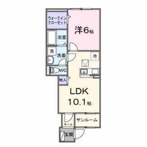 1LDK 間取り図