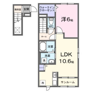 1LDK 間取り図