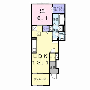 1LDK 間取り図