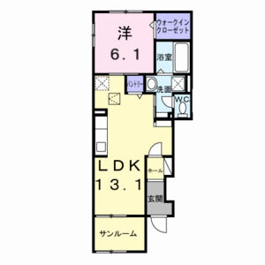 1LDK 間取り図