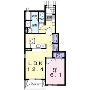 1LDK 間取り図