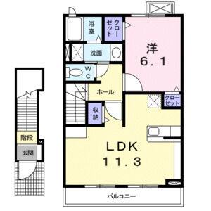 1LDK 間取り図