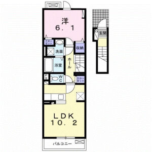 1LDK 間取り図