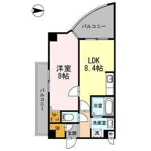 1LDK 間取り図