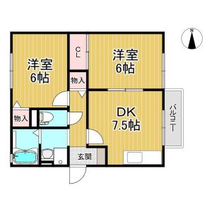 2DK 間取り図