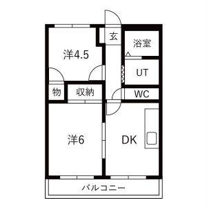 2DK 間取り図