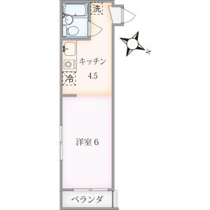 1DK 間取り図