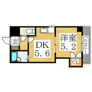 1DK 間取り図