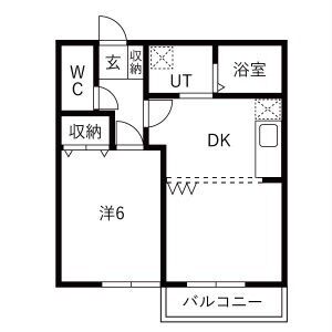 1LDK 間取り図