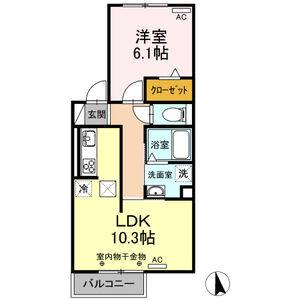 1LDK 間取り図