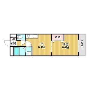 1DK 間取り図