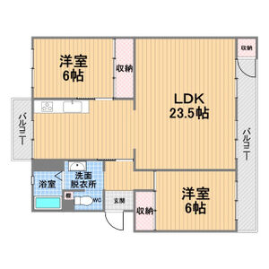 2LDK 間取り図