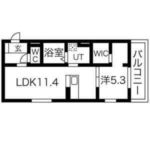 1LDK 間取り図