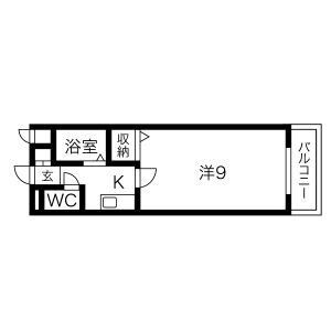 1K 間取り図